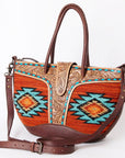 American Darling ADBG1084 Tote Hand Tooled Saddle Blanket Genuine Leather women bag western handbag purse