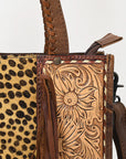 American Darling Tote Hand Tooled Hair-On Genuine Leather women bag western handbag purse