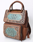 American Darling Backpack Hand Tooled Crocodile embossed Genuine Leather women bag western handbag purse