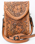 ADBG1089 American Darling Cell Phone Holder Hand Tooled Genuine Leather women bag western handbag purse