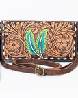 American Darling Organiser Hair-On Hand Tooled Genuine Leather Women Bag Western Handbag Purse