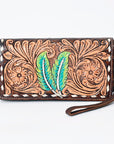 American Darling Organiser Hair-On Hand Tooled Genuine Leather Women Bag Western Handbag Purse