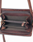 American Darling Organiser Hair-On Hand Tooled Genuine Leather Women Bag Western Handbag Purse