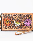 American Darling Organiser Hair-On Hand Tooled Genuine Leather Women Bag Western Handbag Purse