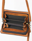 American Darling Organiser Hair-On Hand Tooled Genuine Leather Women Bag Western Handbag Purse