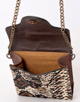 American Darling Hand Tooled Hair On Genuine Leather Women Bag Western Handbag Purse