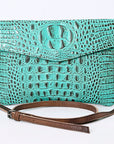 ADBGS178BK American Darling Crocodile Embossed Genuine Leather Women Bag Western Handbag Purse
