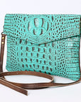 ADBGS178BK American Darling Crocodile Embossed Genuine Leather Women Bag Western Handbag Purse