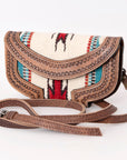 American Darling ADBG1097 Wallet Hand Tooled Saddle Blanket Genuine Leather women bag western handbag purse