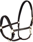 Horze Leather Largo Halter-Dark Brown-Extra Full