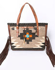 American Darling ADBG1113A Tote Saddle Blanket Genuine Leather Women Bag Western Handbag Purse