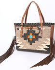 American Darling ADBG1113A Tote Saddle Blanket Genuine Leather Women Bag Western Handbag Purse