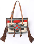 American Darling ADBG1115 Tote Saddle Blanket Genuine Leather Women Bag Western Handbag Purse