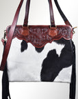 American Darling ADBG327BKWM Large Crossbody Hand Tooled Hair-On Genuine Leather Women Bag Western Handbag Purse