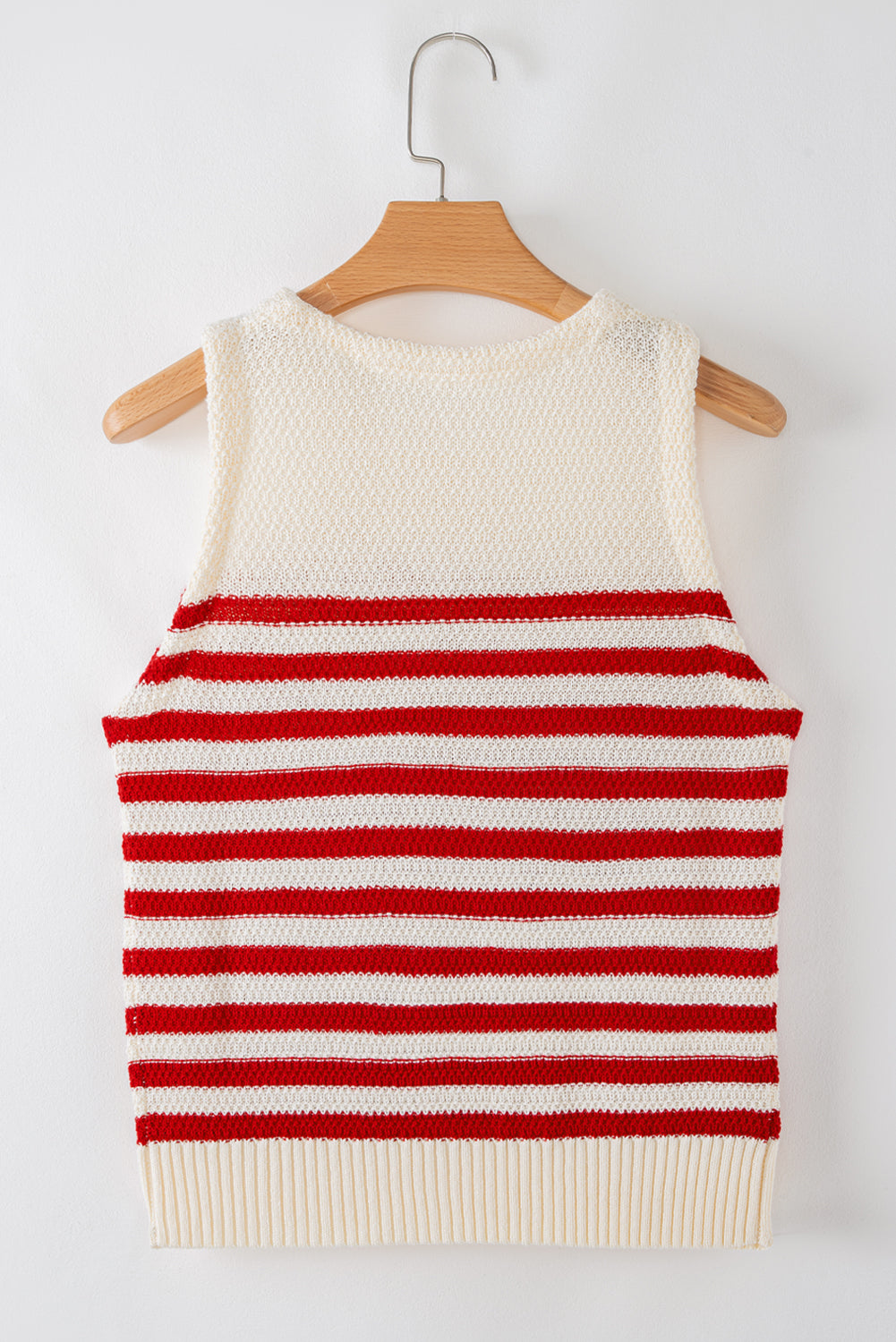Robin Textured Knit Ribbed Hem Sweater Tank Top