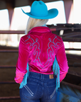 NIGHT OUT VELVET FRINGE PERFORMANCE RODEO SHIRT