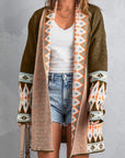 Aztec Geometric Open Front Cardigan