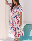 Nyomi Short Puff Sleeve Tiered Maxi Dress