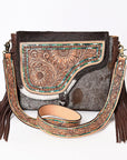 ADBGA335 American Darling Hand Tooled Hair On Genuine Leather Women Bag Western Handbag Purse