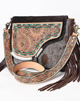 ADBGA335 American Darling Hand Tooled Hair On Genuine Leather Women Bag Western Handbag Purse