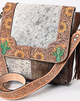 ADBGA336 American Darling Hand Tooled Hair On Genuine Leather Women Bag Western Handbag Purse