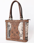 ADBGA339 American Darling Hand Tooled Hair On Genuine Leather Women Bag Western Handbag Purse