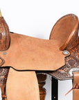 Flex Tree Western Horse Saddle In American Leather Barrel Trail Hilason