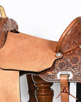 Flex Tree Western Horse Saddle In American Leather Barrel Trail Hilason