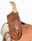Flex Tree Western Horse Saddle In American Leather Barrel Trail Hilason