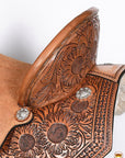 Flex Tree Western Horse Saddle In American Leather Barrel Trail Hilason