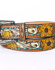 American Darling ADBLF204-L Beautifully Hand Tooled Genuine American Leather Belt Men and Women