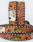 Beautifully Hand Tooled Hand Painted Genuine American Leather Belt Men and Women