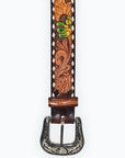 Beautifully Hand Tooled Hand Painted Genuine American Leather Belt Men and Women