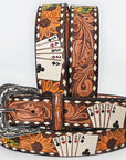 Beautifully Hand Tooled Hand Painted Genuine American Leather Belt Men and Women