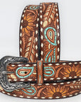 American Darling ADBLF206-L Beautifully Hand Tooled Genuine American Leather Belt Men and Women