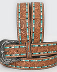 Beautifully Hand Tooled Hand Painted Genuine American Leather Belt Men and Women
