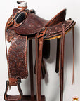Western Horse Saddle American Leather Wade Ranch Roping Floral Brown Hilason