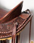 Western Horse Saddle American Leather Wade Ranch Roping Floral Brown Hilason