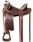 Western Horse Saddle American Leather Wade Ranch Roping Floral Brown Hilason