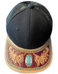 American Darling Men Women Adjustable Cap With Leather On Visor Black