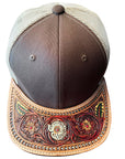 American Darling Men Women Adjustable Cap With Leather On Visor Brown