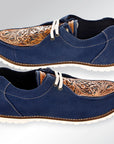 American Darling ADFT118 Hand tooled carved genuine leather trim lightweight shoe footwear slip on