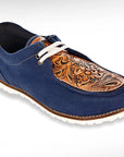 American Darling ADFT118 Hand tooled carved genuine leather trim lightweight shoe footwear slip on