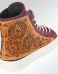 American Darling ADFT123 Hand tooled carved genuine leather trim lightweight shoe footwear slip on