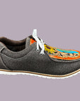 American Darling ADFT124 Hand tooled carved genuine leather trim lightweight shoe footwear slip on
