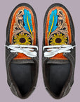 American Darling ADFT124 Hand tooled carved genuine leather trim lightweight shoe footwear slip on