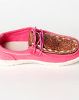 American Darling ADFT133FU4 Hand tooled carved genuine leather trim lightweight shoe footwear slip on