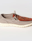 American Darling ADFT133GR11 Hand tooled carved genuine leather trim lightweight shoe footwear slip on