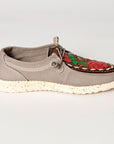American Darling ADFT133GR12 Hand tooled carved genuine leather trim lightweight shoe footwear slip on