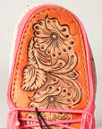 American Darling ADFT133NEPK11 Hand tooled carved genuine leather trim lightweight shoe footwear slip on